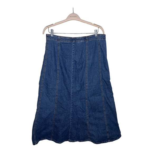 Y2K Flare Denim Midi Maxi Skirt 34 - Picture 1 of 3